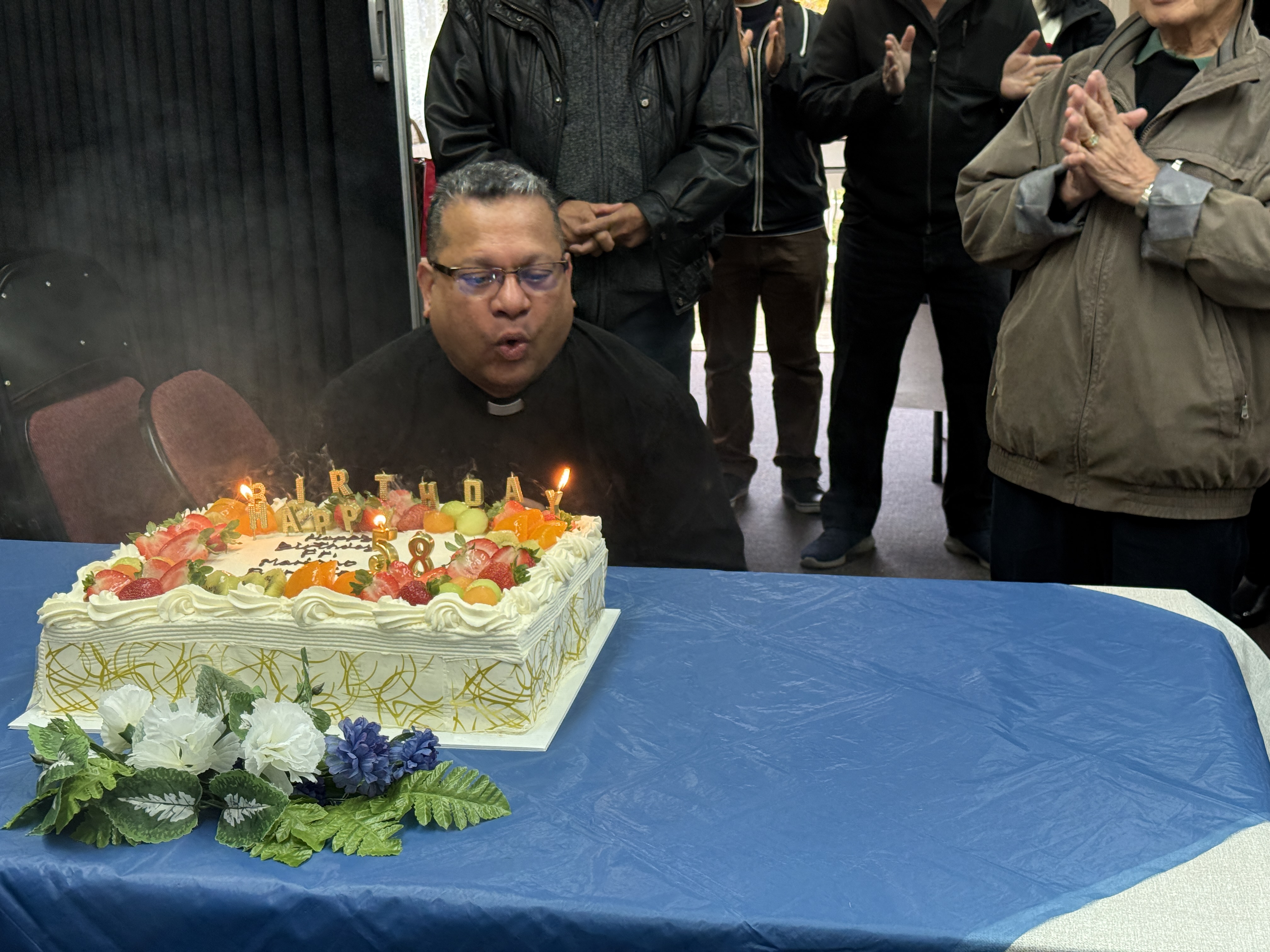 Blowing out the candles