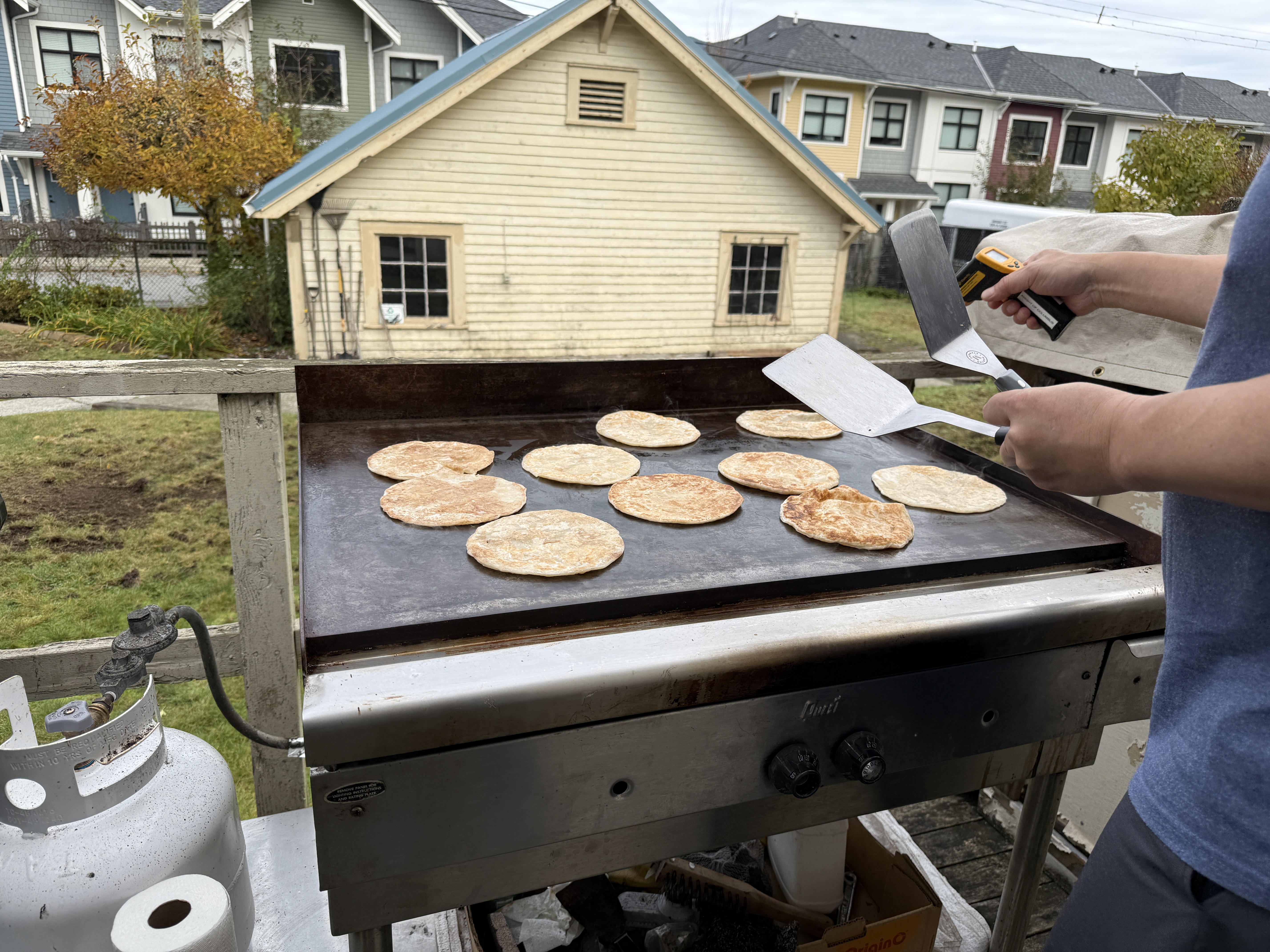 Pancakes on the griddle