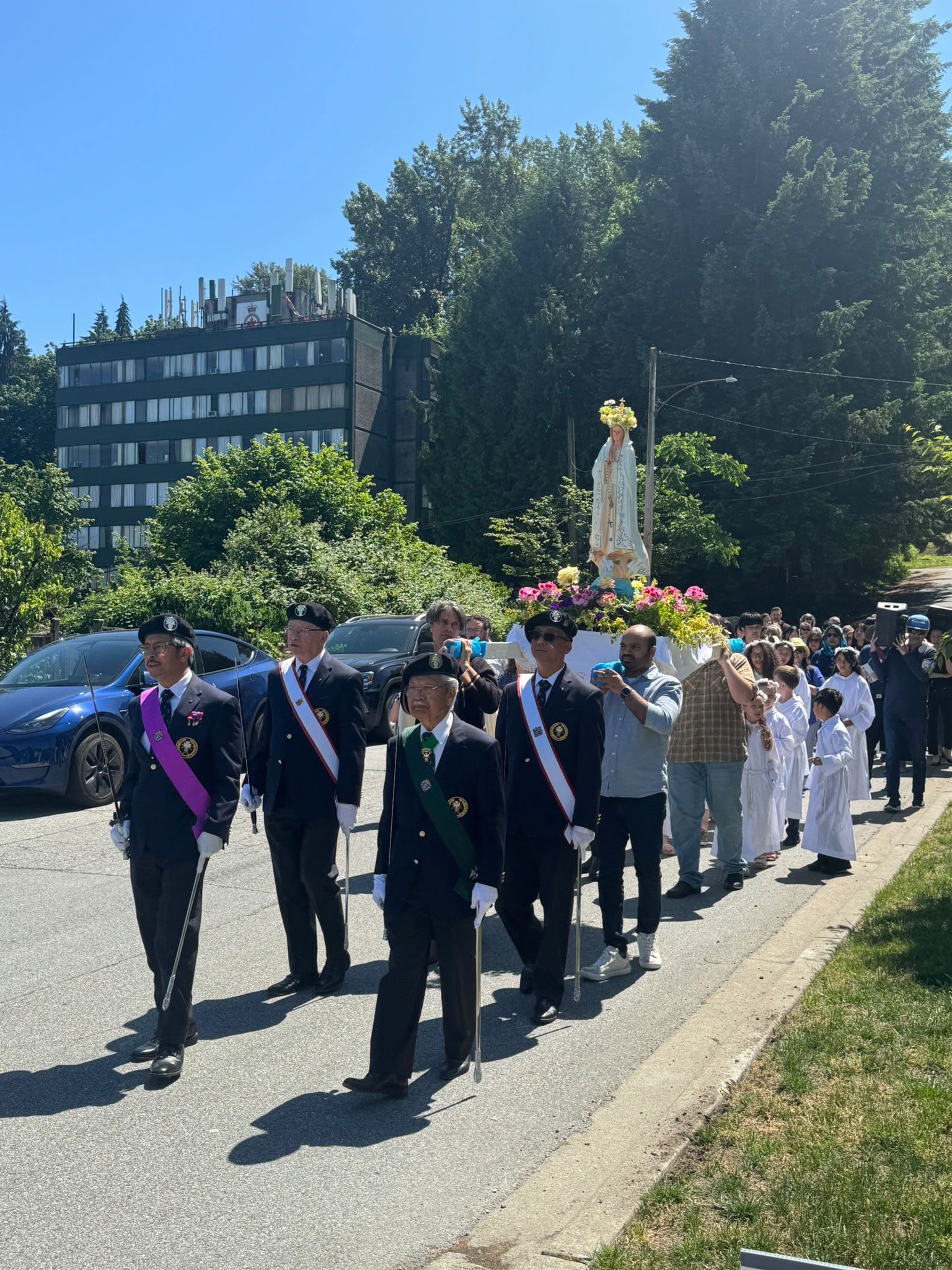 Knights of Columbus leading the Marian Procession